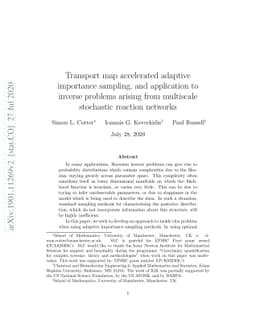 Transport map accelerated adaptive importance sampling, and application
  to inverse problems arising from multiscale stochastic reaction networks