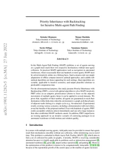 Priority Inheritance with Backtracking for Iterative Multi-agent Path
  Finding