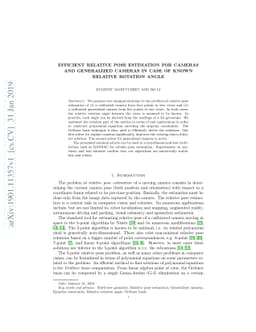 Efficient Relative Pose Estimation for Cameras and Generalized Cameras
  in Case of Known Relative Rotation Angle