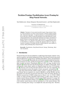 Partition Pruning: Parallelization-Aware Pruning for Deep Neural
  Networks