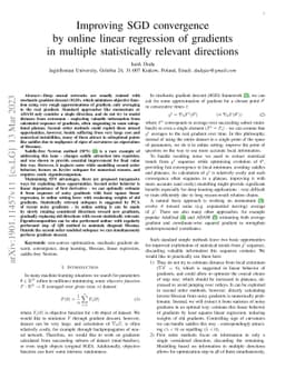 Improving SGD convergence by online linear regression of gradients in
  multiple statistically relevant directions