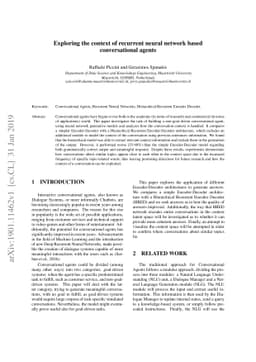 Exploring the context of recurrent neural network based conversational
  agents