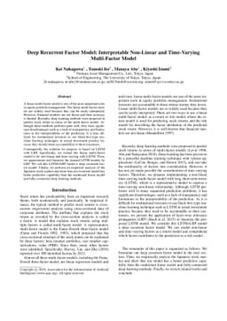 Deep Recurrent Factor Model: Interpretable Non-Linear and Time-Varying
  Multi-Factor Model