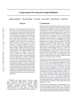 Compressing GANs using Knowledge Distillation