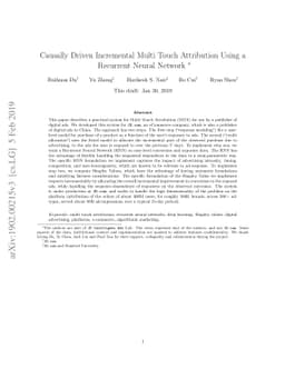 Causally Driven Incremental Multi Touch Attribution Using a Recurrent
  Neural Network