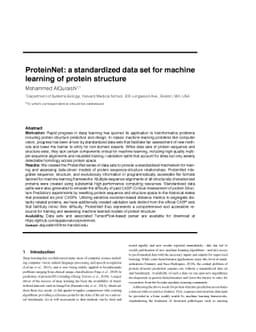 ProteinNet: a standardized data set for machine learning of protein
  structure