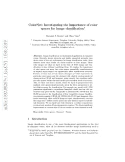 ColorNet: Investigating the importance of color spaces for image
  classification