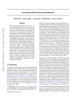 Generalized Sliced Wasserstein Distances