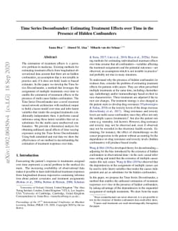 Time Series Deconfounder: Estimating Treatment Effects over Time in the
  Presence of Hidden Confounders