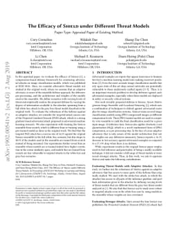 The Efficacy of SHIELD under Different Threat Models
