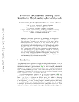 Robustness of Generalized Learning Vector Quantization Models against
  Adversarial Attacks