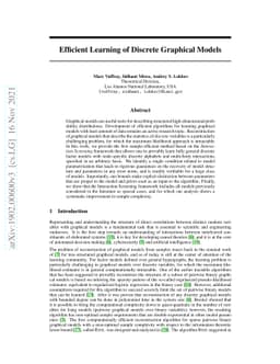 Efficient Learning of Discrete Graphical Models