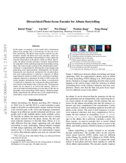 Hierarchical Photo-Scene Encoder for Album Storytelling