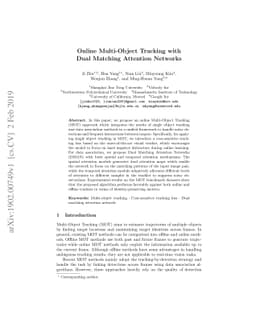 Online Multi-Object Tracking with Dual Matching Attention Networks