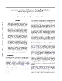 Incremental Learning with Maximum Entropy Regularization: Rethinking
  Forgetting and Intransigence