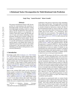 A Relational Tucker Decomposition for Multi-Relational Link Prediction