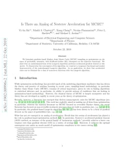 Is There an Analog of Nesterov Acceleration for MCMC?