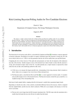 Risk-Limiting Bayesian Polling Audits for Two Candidate Elections