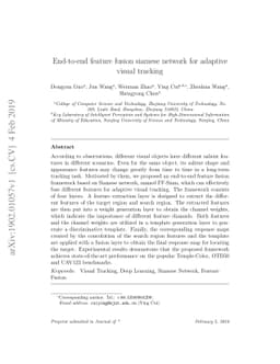 End-to-end feature fusion siamese network for adaptive visual tracking