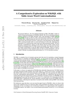 A Comprehensive Exploration on WikiSQL with Table-Aware Word
  Contextualization