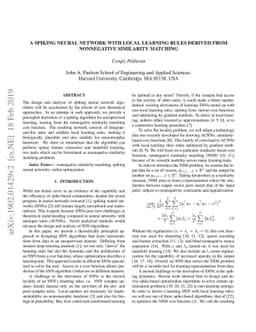A Spiking Neural Network with Local Learning Rules Derived From
  Nonnegative Similarity Matching