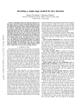 Revisiting a single-stage method for face detection