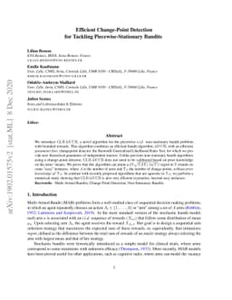 Efficient Change-Point Detection for Tackling Piecewise-Stationary
  Bandits