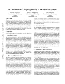 PUTWorkbench: Analysing Privacy in AI-intensive Systems
