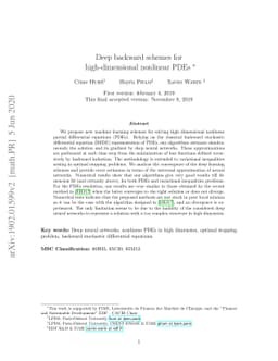 Deep backward schemes for high-dimensional nonlinear PDEs