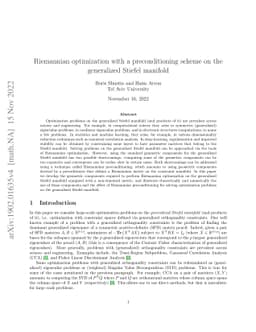 Riemannian optimization with a preconditioning scheme on the generalized
  Stiefel manifold