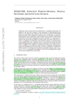 DVOLVER: Efficient Pareto-Optimal Neural Network Architecture Search