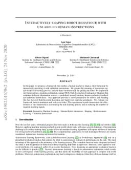 Interactively shaping robot behaviour with unlabeled human instructions