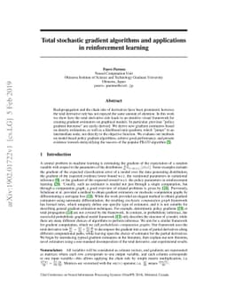 Total stochastic gradient algorithms and applications in reinforcement
  learning