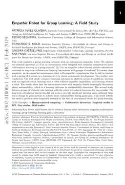 Empathic Robot for Group Learning: A Field Study