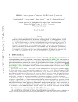 Global convergence of neuron birth-death dynamics