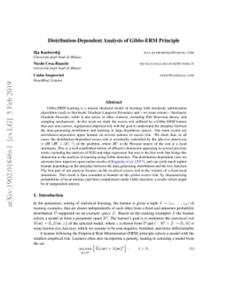 Distribution-Dependent Analysis of Gibbs-ERM Principle