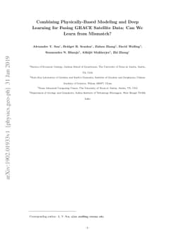 Combining Physically-Based Modeling and Deep Learning for Fusing GRACE
  Satellite Data: Can We Learn from Mismatch?