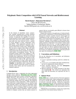 Polyphonic Music Composition with LSTM Neural Networks and Reinforcement
  Learning