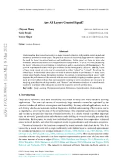 Are All Layers Created Equal?
