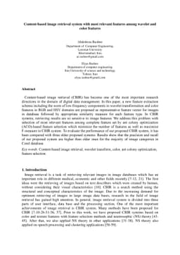 Content-based image retrieval system with most relevant features among
  wavelet and color features
