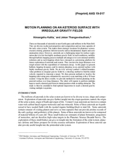 Motion Planning on an Asteroid Surface with Irregular Gravity Fields