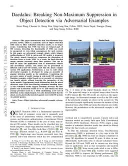 Daedalus: Breaking Non-Maximum Suppression in Object Detection via
  Adversarial Examples