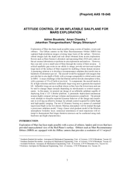 Attitude Control of an Inflatable Sailplane for Mars Exploration