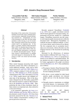 AD3: Attentive Deep Document Dater