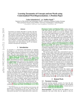 Learning Taxonomies of Concepts and not Words using Contextualized Word
  Representations: A Position Paper