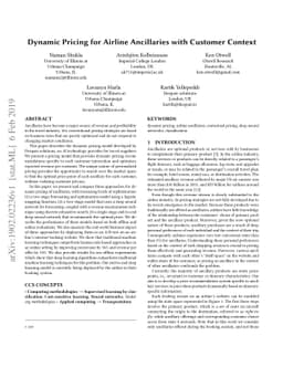 Dynamic Pricing for Airline Ancillaries with Customer Context