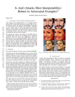 Is AmI (Attacks Meet Interpretability) Robust to Adversarial Examples?