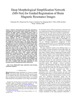 Deep Morphological Simplification Network (MS-Net) for Guided
  Registration of Brain Magnetic Resonance Images