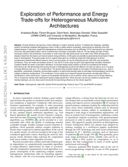 Exploration of Performance and Energy Trade-offs for Heterogeneous
  Multicore Architectures
