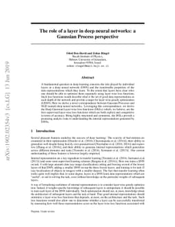 The role of a layer in deep neural networks: a Gaussian Process
  perspective